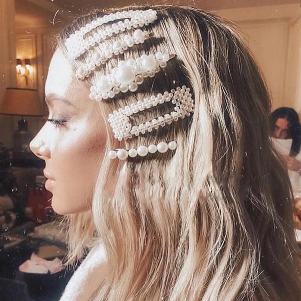 New! Trendy Pearl Hair Barrettes